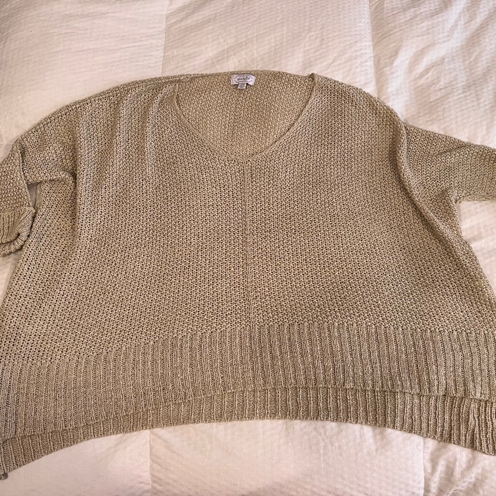 Mudpie loose tan sweater